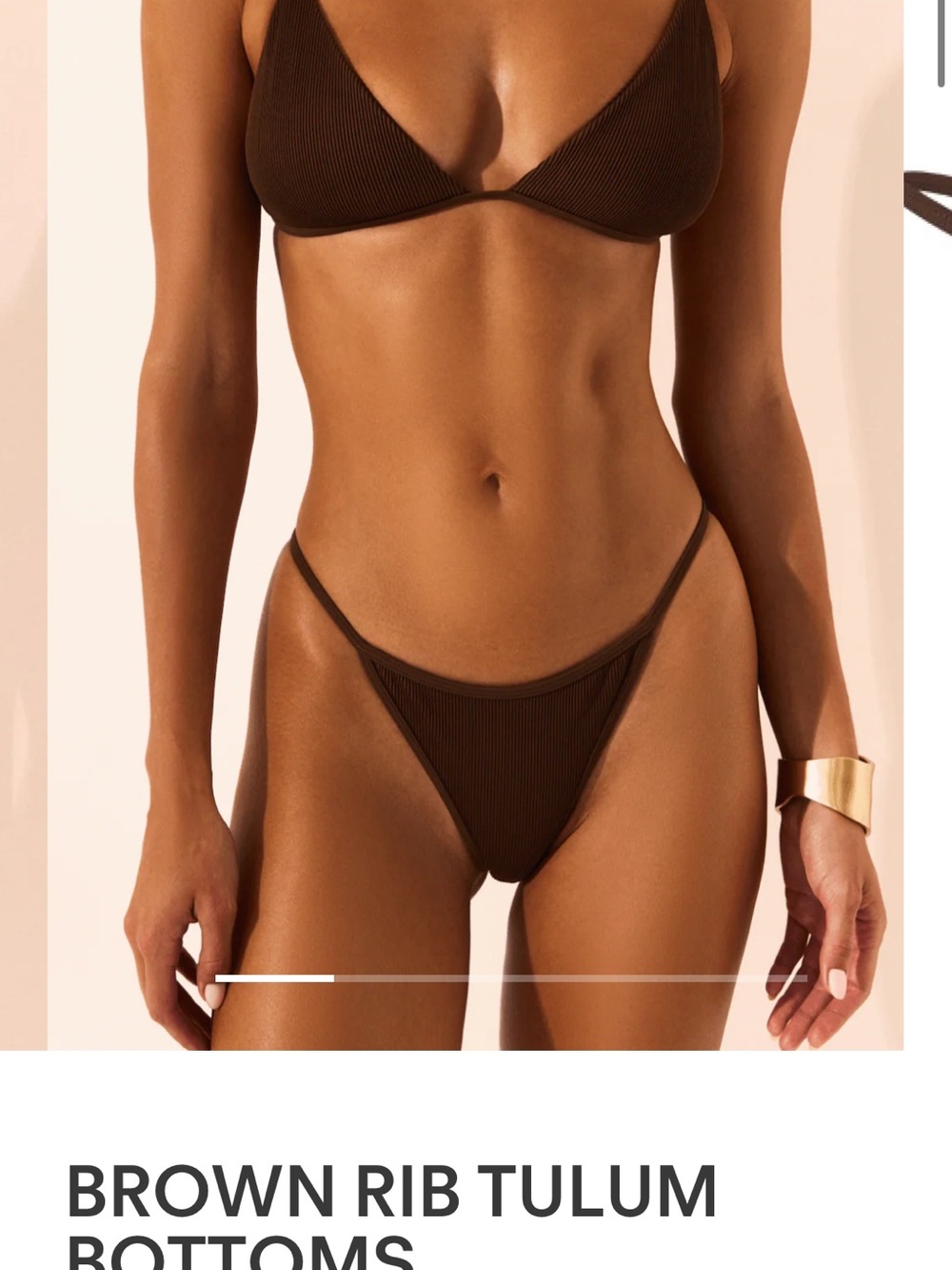 Brown Rib Tulum Bikini Bottoms